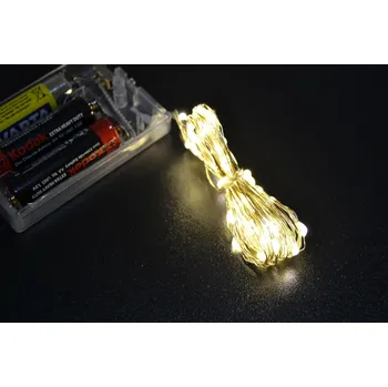 Vánoční dekorace PRC Vánoční osvětlení 50 LED teple bílé na baterie SD, bateriové