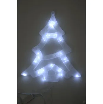 Vánoční dekorace PRC VÁNOČNÍ OSVĚTLENÍ OBRYS STROMEK 31CM BÍLÝ