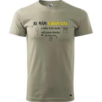 Pánské tričko Pánské tričko s potiskem Narozeninové tričko Velikost: 2XL, Barva trička: Světle khaki