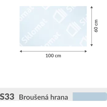 Zrcadlo S33 sklo pod kamna 10mm 100 x 60 cm