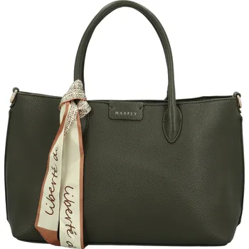 Elegantní dámská koženková kabelka do ruky MaxFly Marja, tmavě zelená