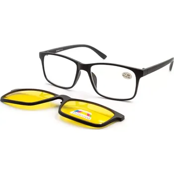 Brýle na čtení Dioptrické brýle Seventy 25509-AF/-3,00 se žlutým polarizačním klipem