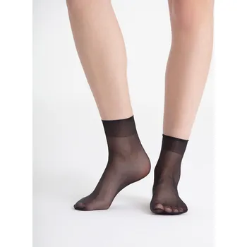 Dámské ponožky 5 PACK: Ponožky s transparentní špičkou | nadotec ZEMĚ | 8 DEN - Černá - UNI