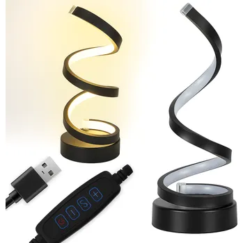 Lampička Interex light Dekorativní stolní lampa s regulací SPIRAL / Černá