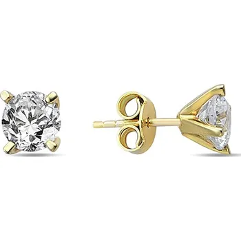 Náušnice Lillian Vassago Zlaté náušnice se zirkonem 4 mm, na puzetu LLV98-GER165P Barva zlata: Žlutá