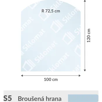 Zrcadlo S5 sklo pod kamna 12mm 100 x 120 cm