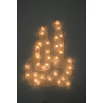 Vánoční dekorace PRC VÁNOČNÍ OSVĚTLENÍ OBRYS SVÍČKY 41CM TEPLE BÍLÉ