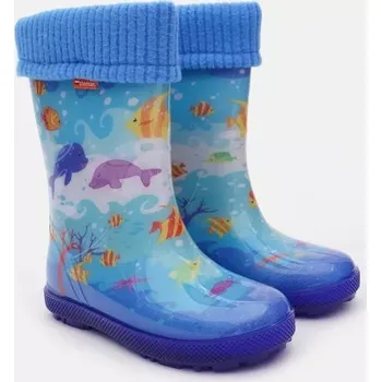 Chlapecká obuv Dětské zateplené holínky Demar Hawai Lux Exclusive 0449 EG Oceán