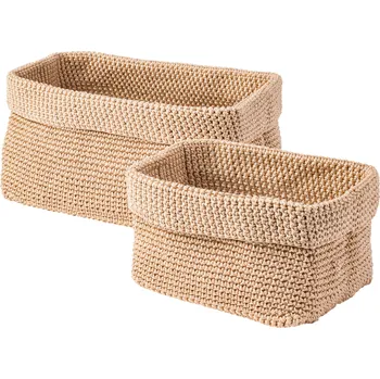 Úložný box W5 Závěsný organizér / Sada úložných košíků (sada úložných košíků, 2dílná, béžová)