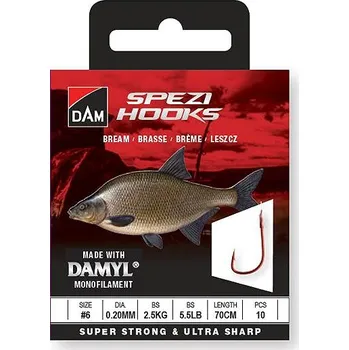 DAM Spezi Bream 2 × Velikost 10 0,18 mm 2 kg 4,5 lb 70 cm 10 ks