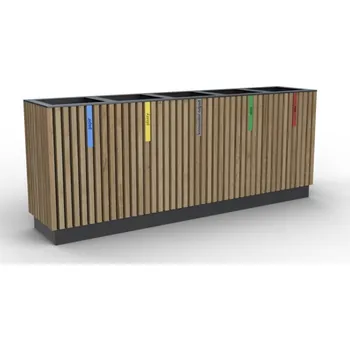 Venkovní odpadkový koš Koš na tříděný odpad LAMELA pětidílný