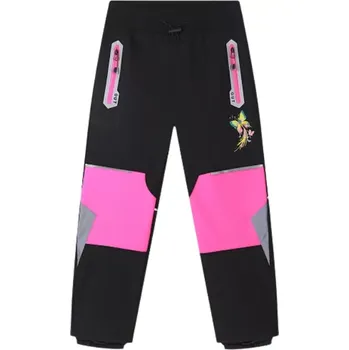 Dívčí oblečení Dívčí softshellové kalhoty nezateplené Kugo HK5652, černé