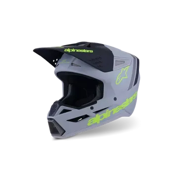 Motodoplněk Motokrosová přilba ALPINESTARS SM3 / SM-3 / S-M3 / 8300726-9510 RADIUM černá/šedá/žlutá fluo (pro motokros, enduro a off-road jízdu)