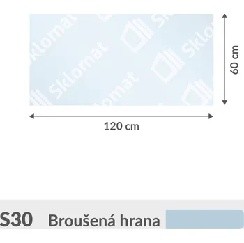 Zrcadlo S30 sklo pod kamna 10mm 120 x 60 cm