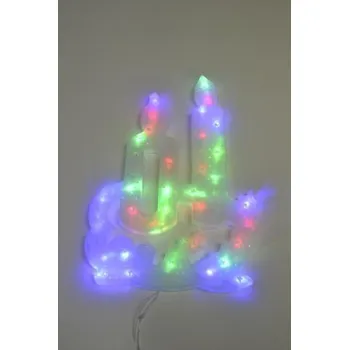 Vánoční dekorace PRC VÁNOČNÍ OSVĚTLENÍ OBRYS SVÍČKY 41CM BAREVNÉ