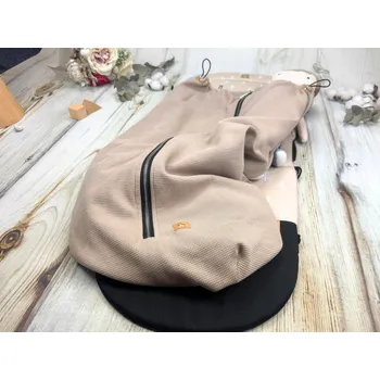 Dětská deka Deka nepadací vaflová (taupe, černý fleece)