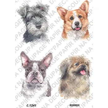 Výtvarný papír Rýžový a soft papír na decoupage - Pes - KB01241 Materiál: Rýžový papír, Rozměr: A4