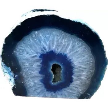 Svícen Modrý achátový svícen na čajovou svíčku 11x9,5 cm – esoterická dekorace z přírodního minerálu