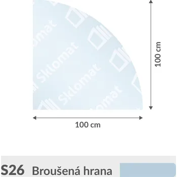 Zrcadlo S26 sklo pod kamna 8mm 100 x 100 cm