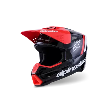 Helma na motorku Motokrosová přilba ALPINESTARS SM3 / SM-3 / S-M3 / 8300726-1553 RADIUM černá/bílá/červená (pro motokros, enduro a off-road jízdu)