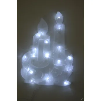 Vánoční dekorace PRC VÁNOČNÍ OSVĚTLENÍ OBRYS SVÍČKY 30CM BÍLÉ