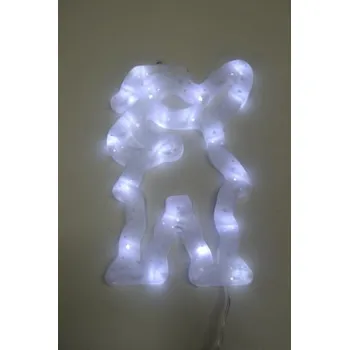 Vánoční dekorace PRC VÁNOČNÍ OSVĚTLENÍ OBRYS JEŽÍŠEK 30CM BÍLÝ