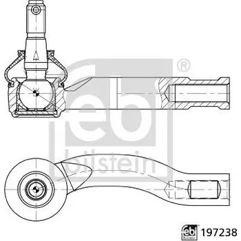 Táhlo řízení FEBI BILSTEIN 197238 Hlava příčného táhla řízení (197238)