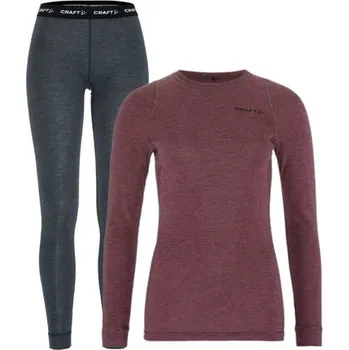 Craft Womens Set CORE Wool Merino červená dámský funkční set (1909710-744200) L + Doprava zdarma