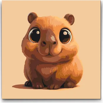 Malování podle čísel - Roztomilá kapybara Velikost: 50x50cm, Rámování: Pouze srolované plátno