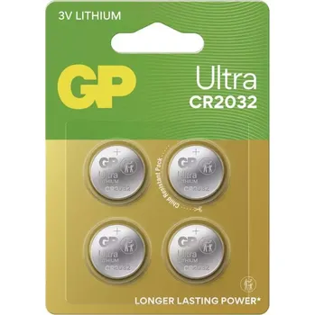 GP CR2032 Ultra, 3V Lithium knoflíková BL 4ks