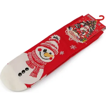 Dámské ponožky Dámské / dívčí vánoční ponožky Varianta: 9 červená sněhulák, Balení: 1 pár