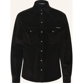 Pánská košile Dolce & Gabbana Pánská Manšestrová Košile Regular Fit, černá, 40