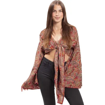 Dámská halenka Bolerko GITA s dlouhým rukávem červené II.