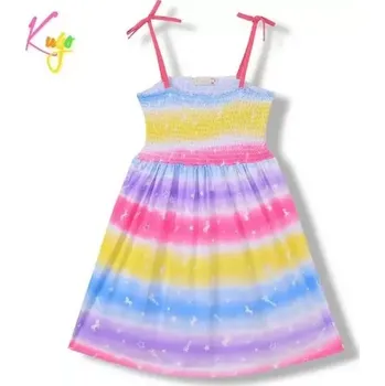 Dívčí šaty Dívčí šaty Kugo JC8511 tmavě růžová ramínka