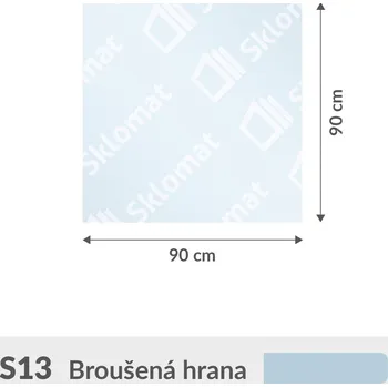 Zrcadlo S13 sklo pod kamna 8mm 90 x 90 cm
