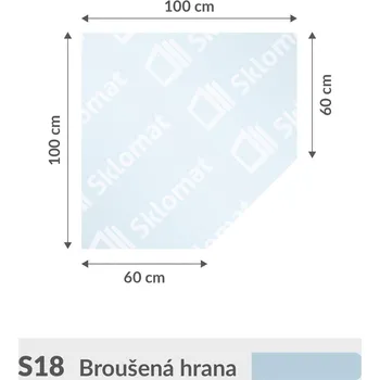 Zrcadlo S18 sklo pod kamna 8mm 100 x 100 cm