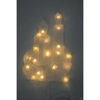 Vánoční dekorace PRC VÁNOČNÍ OSVĚTLENÍ OBRYS SVÍČKY 30CM TEPLE BÍLÉ