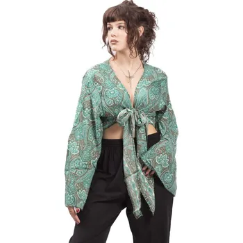 Dámská halenka Bolerko GITA s dlouhým rukávem zelené I.