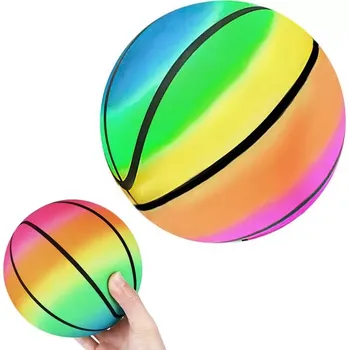 Dětský míč Gumový duhový míč pro děti 23 cm, lehký a nafukovací