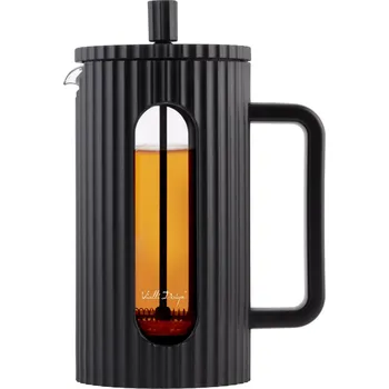 French press VIALLI DESIGN LIVIO 1 l - pístová konvice na kávu a čaj z borosilikátového skla a nerezové oceli, černá
