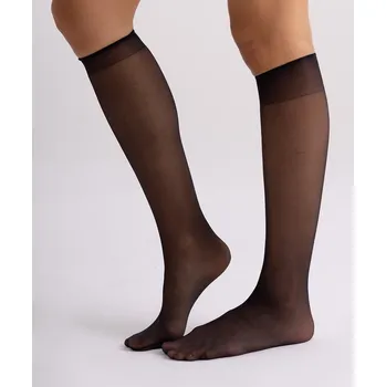 Dámské punčochy 5 PACK: Podkolenky z odolnější příze | nadotec VŠEDNÍHO DNE | 12 DEN - Černá - UNI