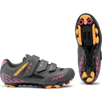 Pánské cyklistické tretry NW - Tretry dámské Origin anthracit-fuchsiovo-oranžové 41