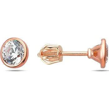 Náušnice Lillian Vassago Zlaté šroubkové náušnice se zirkonem 4,5 mm LLV98-GER158ŠM Barva zlata: Růžová