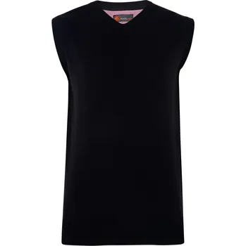 Pánský svetr KAM svetr pánský KBS 56 vesta nadměrné velikosti černá 3XL