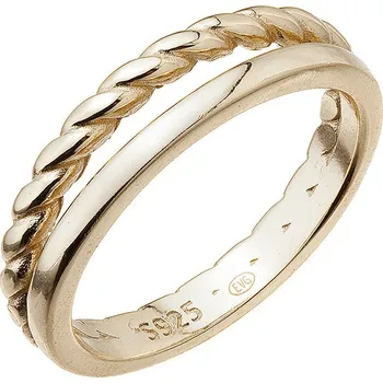 Prsten Pozlacený stříbrný dvojitý prsten 65021 Velikost: 52 (průměr 16,6 mm)