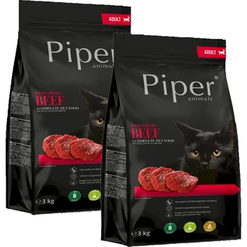 Krmivo pro kočku DOLINA NOTECI Piper Animals s hovězím masem pro kočky 2x3kg