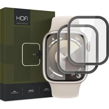 2X TVRZENÉ SKLO NA APPLE WATCH 7 / 8 / 9 (41 MM) HOFI HYBRID PRO+ 2-PACK BLACK
