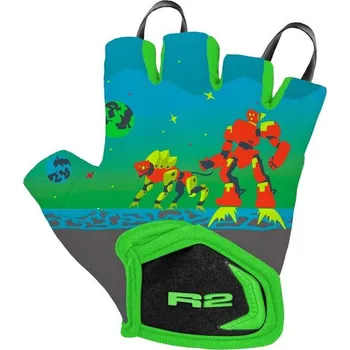 Cyklistické rukavice R2 - Rukavice dětské ATR08A2 VOSKA zeleno/modro/oranžové