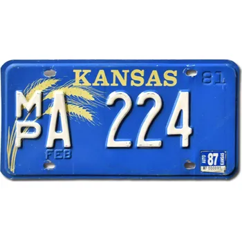 Plechová cedule Americká SPZ Kansas Blue Wheat MPA 224