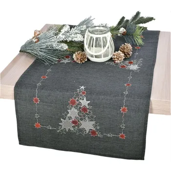 ubrus Ubrus Vánoční, Stromeček plný hvězdiček,šedý